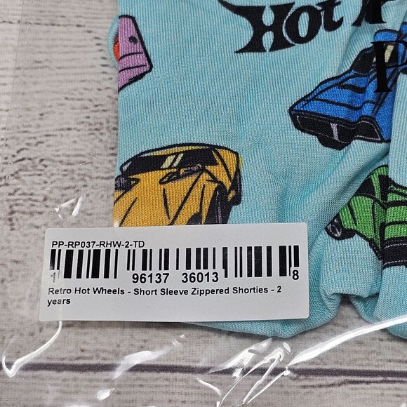 NWT Posh Peanut Boys Retro Hot Wheels Zippered Shortie Size 2T - Picture 4 of 5